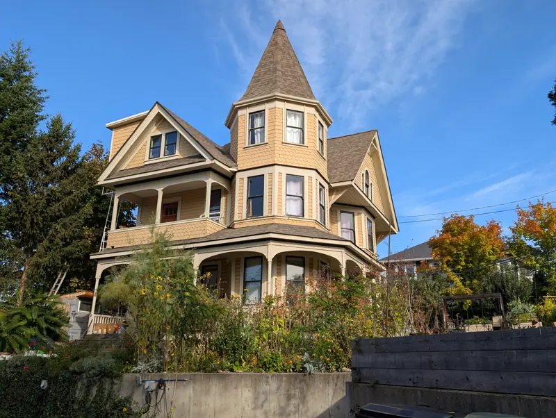 Campbell House above its garden on the slope of 30th Avenue