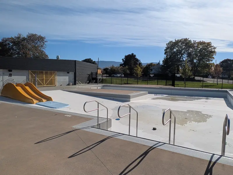 The Peanut Pool at Lakeview Park, drained for the off-season